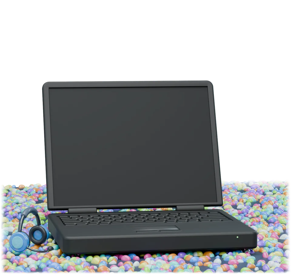 A black business laptop
